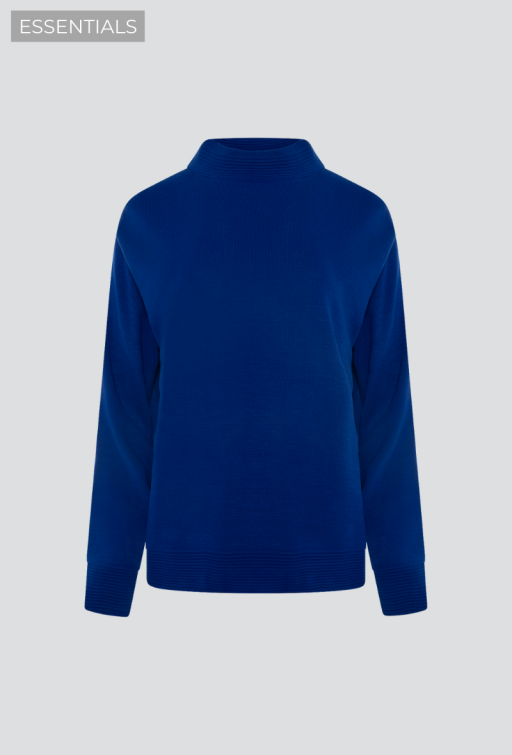 royal blue cowl neck sweater