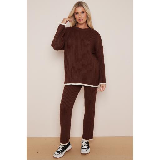 Single Striped Knitted Set