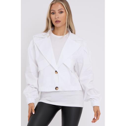 Cropped Lapel Collar Jacket
